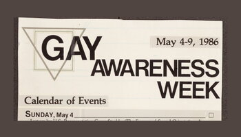 Daily Illini clipping: Gay Awareness Week, May 4-9, 1986