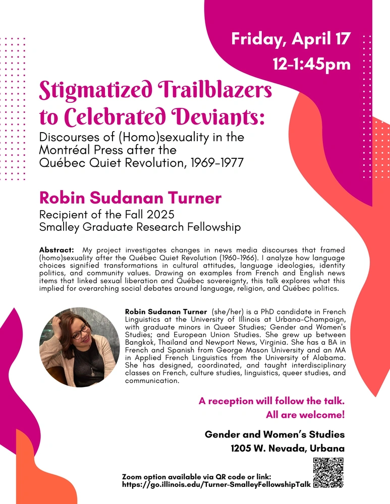 Flyer for talk by Robin Turner on April 17 at 12noon