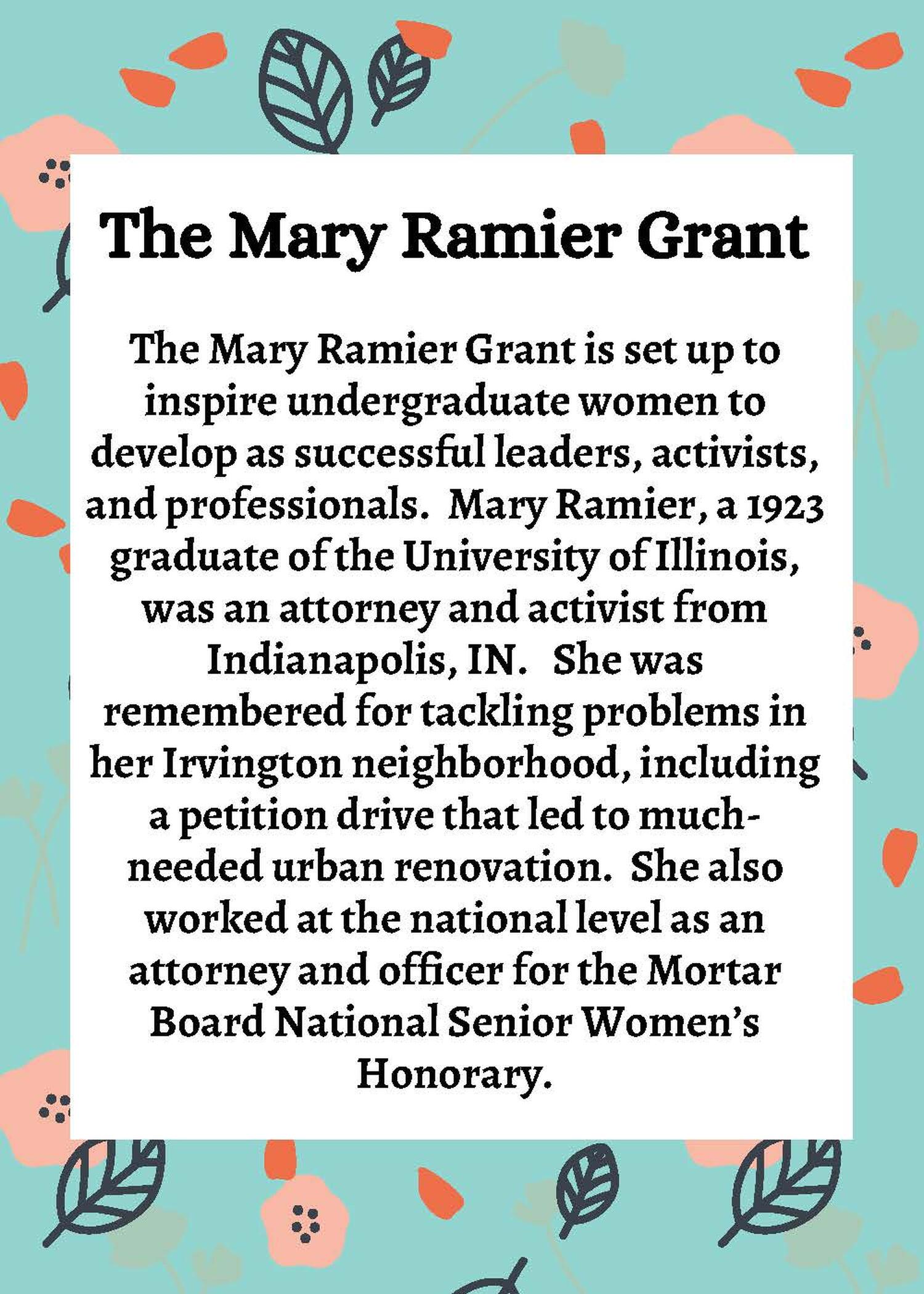 Description of Mary Ramier